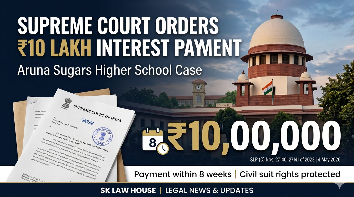 ₹10 Lakh Interest Within 8 Weeks: Supreme Court Brings Aruna Sugars School Dispute to a Close