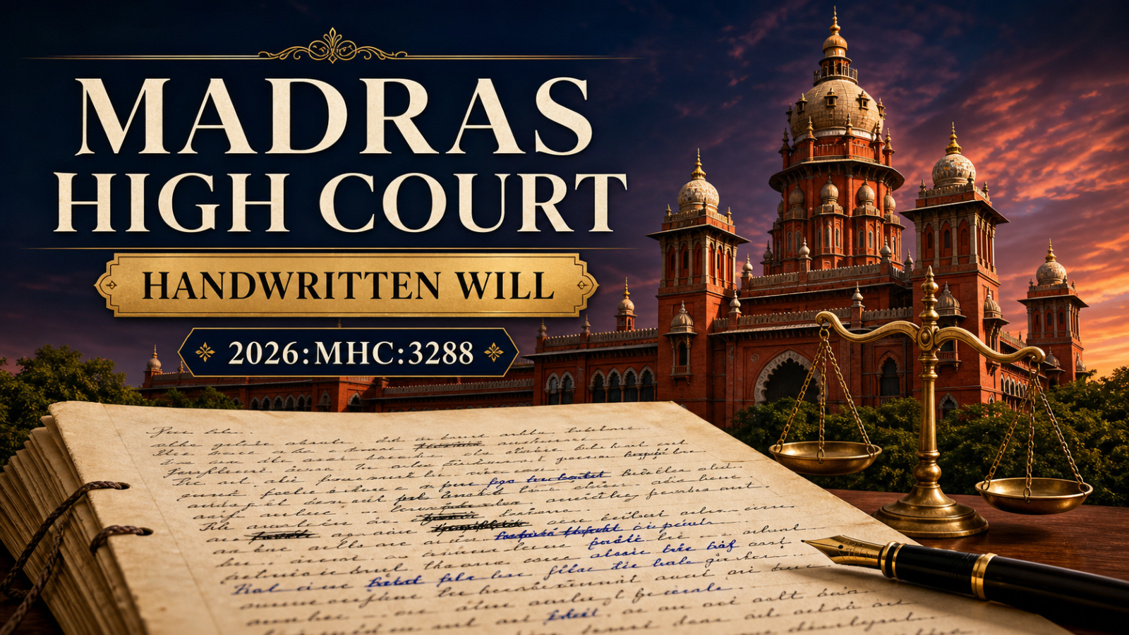 Handwritten Will Remains Valid Despite Corrections and Different Ink: Madras High Court | 2026:MHC:3288