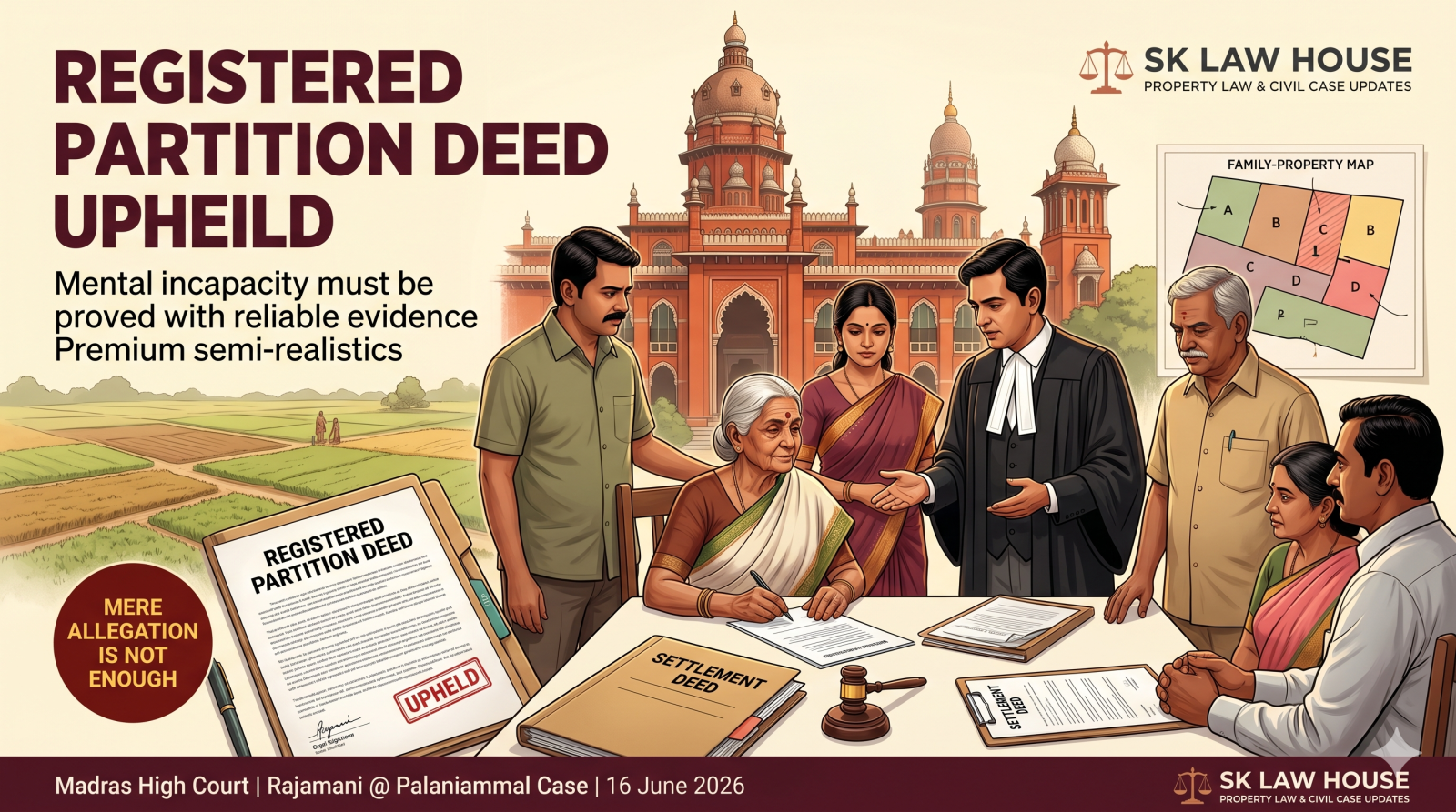 Registered Partition Deed Cannot Be Cancelled by Mere Allegation of Mental Illness: Madras High Court