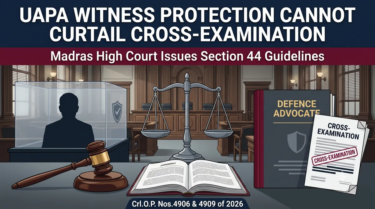 UAPA Witness Protection Cannot Curtail Cross-Examination: Madras High Court Issues Section 44 Guidelines